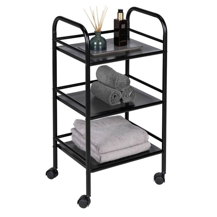 Wenko, metalowy wózek łazienkowy, 3 poziomy na kółkach