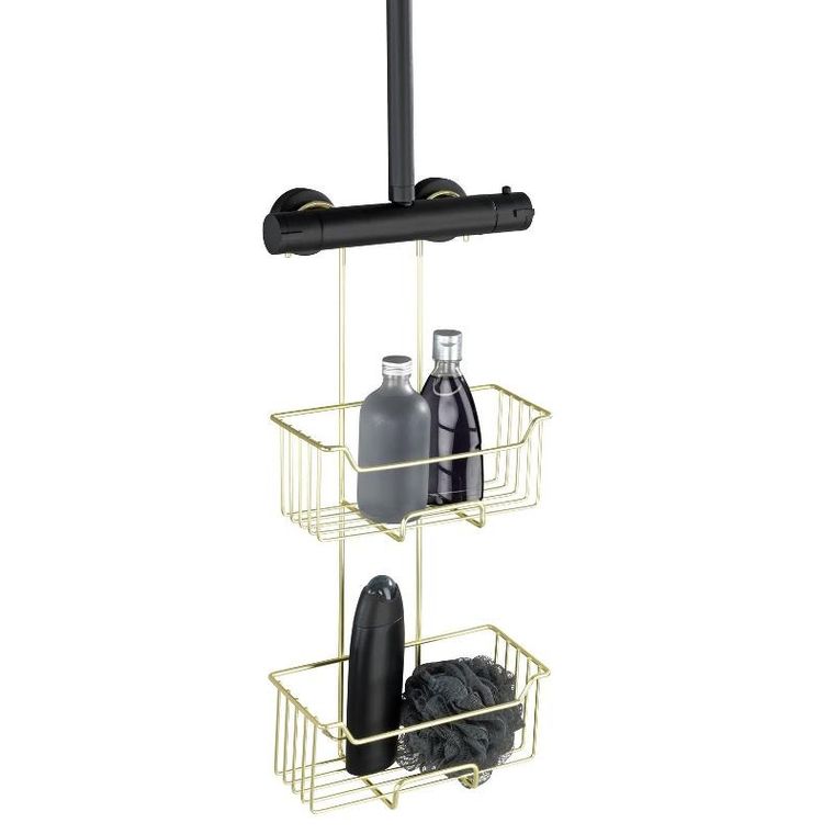 Wenko, Milo, koszyk łazienkowy, dwupoziomowy, do montażu na baterii wannowej