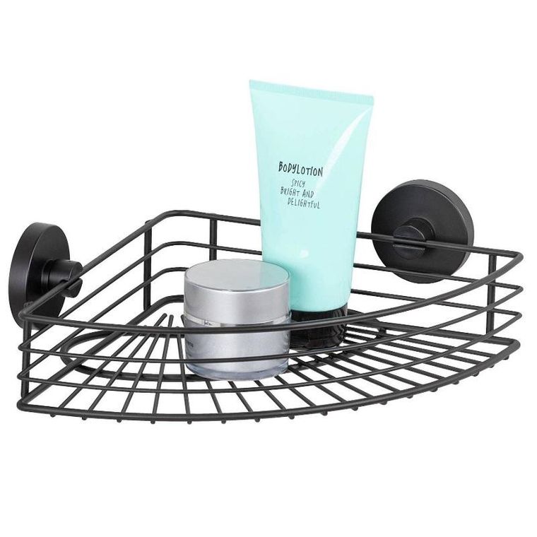 Wenko, narożna półka pod prysznic, Bari Vacuum-Loc, metalowa