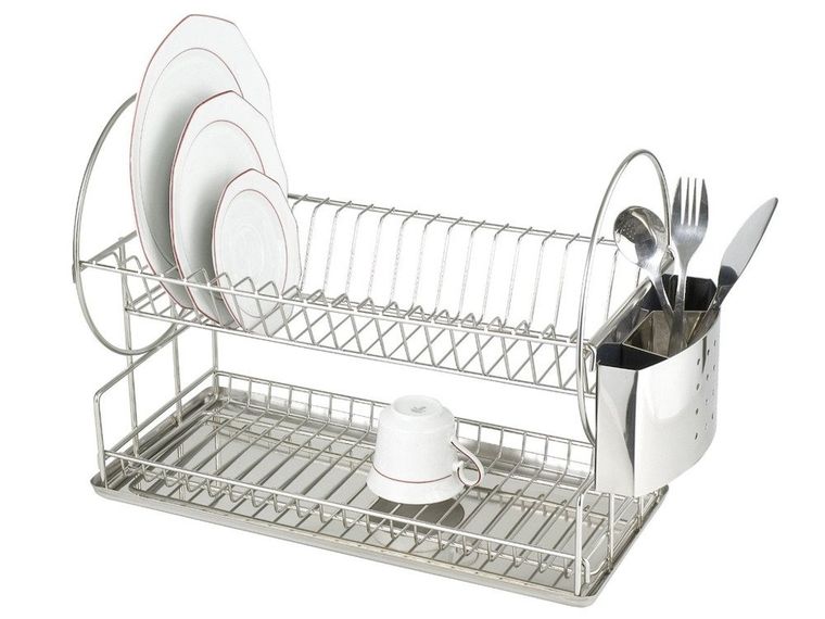 Wenko, ociekacz do naczyń, suszarka na naczynia ze stali nierdzewnej, 2 poziomy