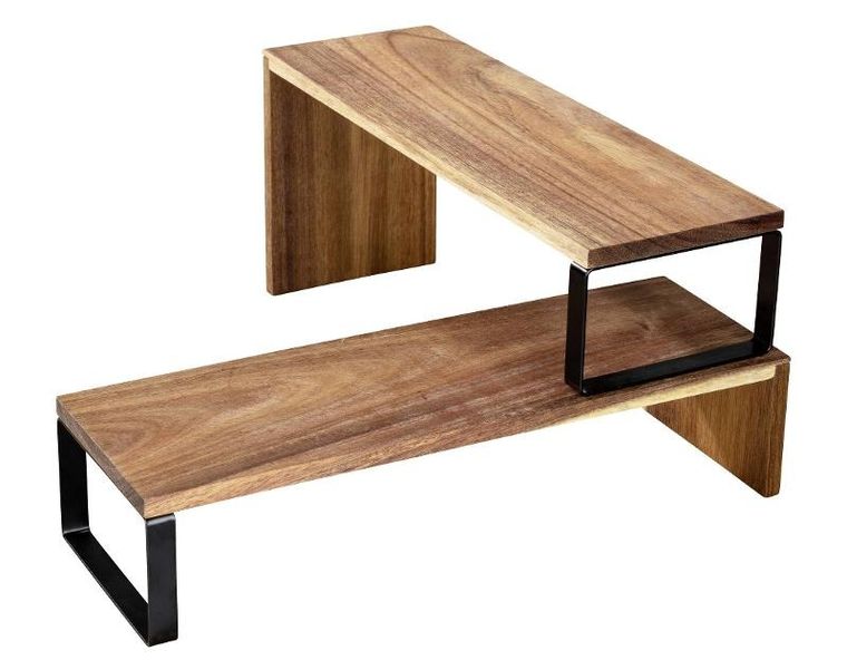 Wenko, półka kuchenna narożna, drewno akacjowe, Vali