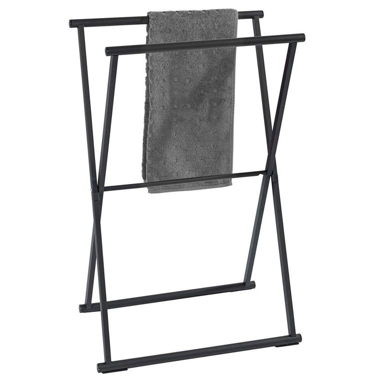 Wenko, składany wieszak na ręczniki i ubrania, Lava, czarny