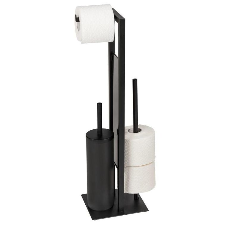 Wenko, stojak na papier toaletowy i szczotkę wc, Rivalta, 3w1, zamknięty pojemnik