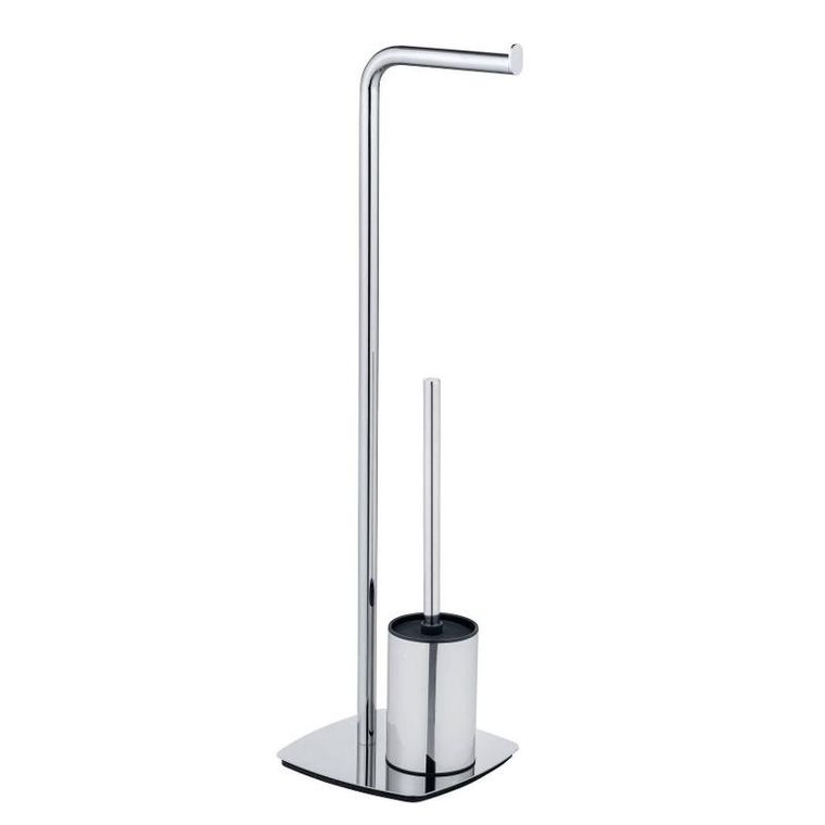 Wenko, szczotka do WC z uchwytem na papier toaletowy, chromowana, Iria