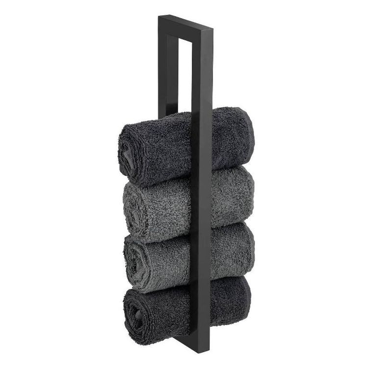 Wenko, uchwyt na ręczniki ze stali lakierowanej, czarny mat, Reitani