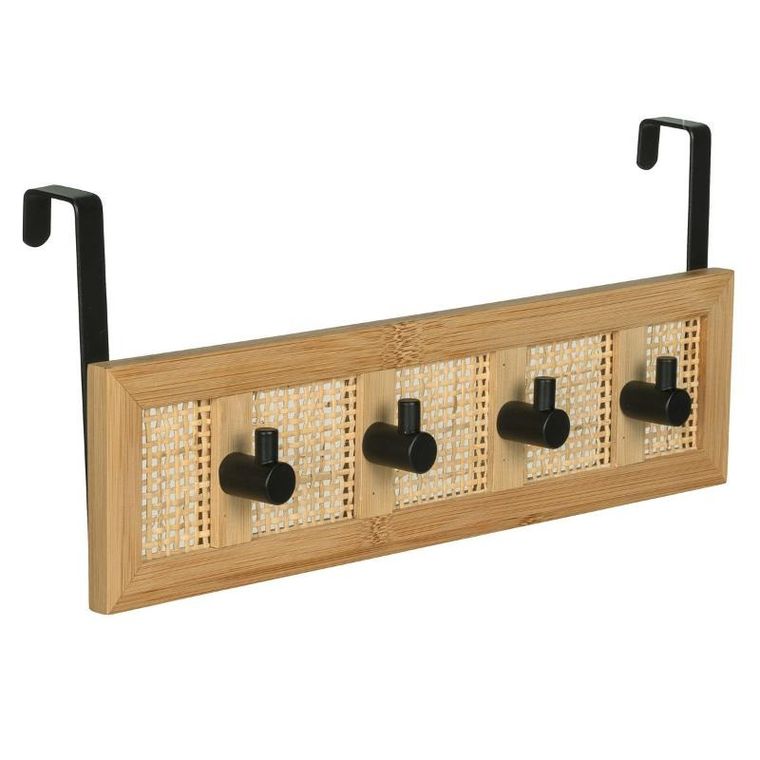 Wenko, wieszak na drzwi, Allegre Bamboo, 4 haczyki