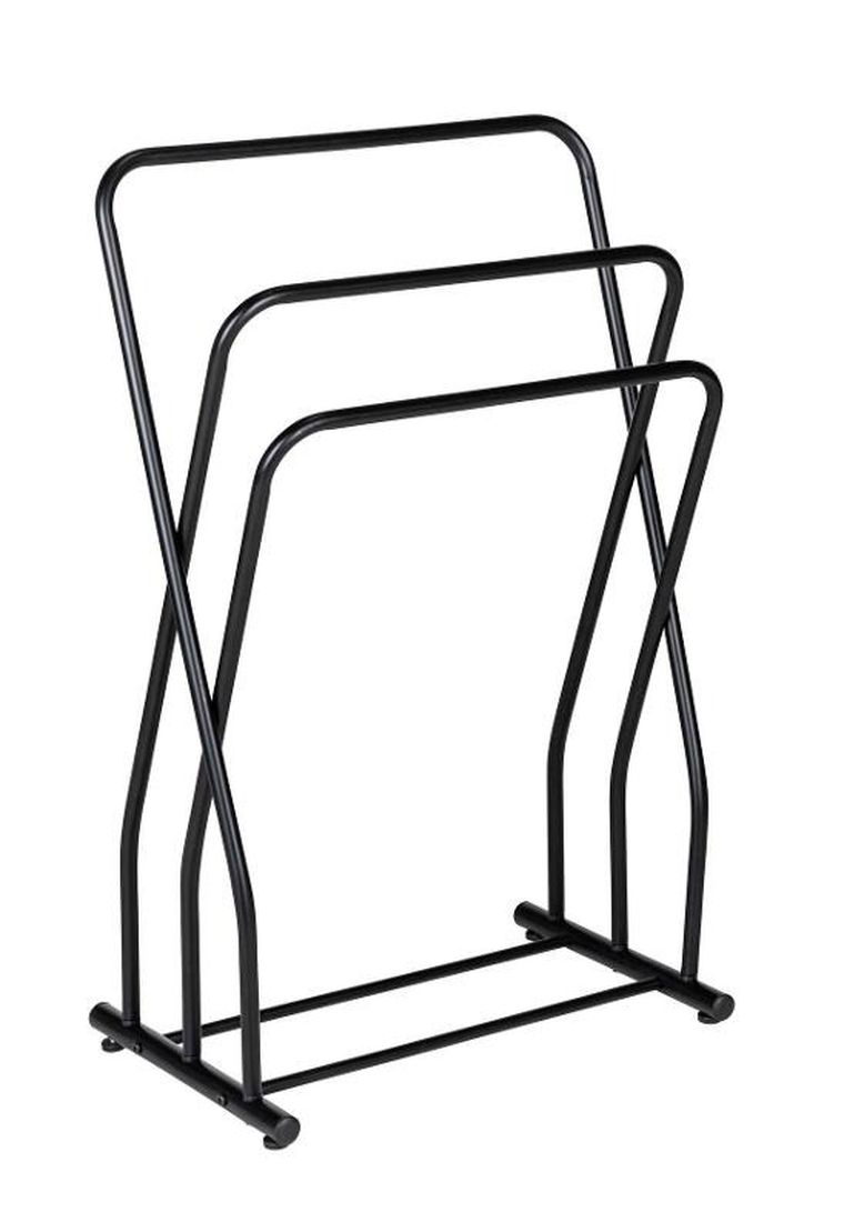 Wenko, wieszak na ręczniki z 3 drążkami, czarna stal lakierowana, Granelli