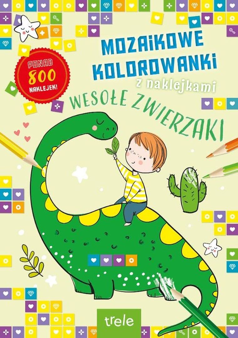 Wesołe zwierzaki. Mozaikowe kolorowanki
