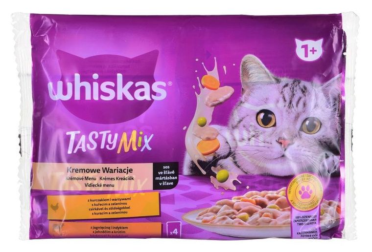 Whiskas, kremowe wariacje, saszetka, karma mokra dla kota, 4-85g