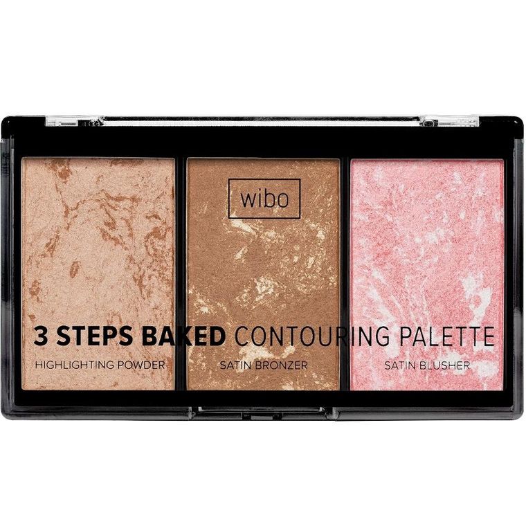 Wibo, 3 Steps Baked Contouring Palette, paleta do konturowania twarzy, 10g