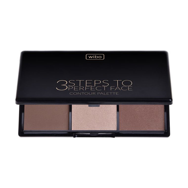 Wibo, 3 Steps To Perfect Face Contour Palette, paleta do konturowania twarzy, Dark, 10g
