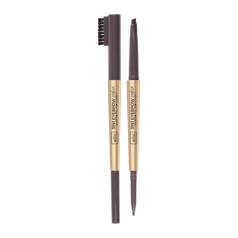 Wibo, 3in1 Eyebrow Stylist, kredka do brwi z grzebykiem 2, Dark Brown