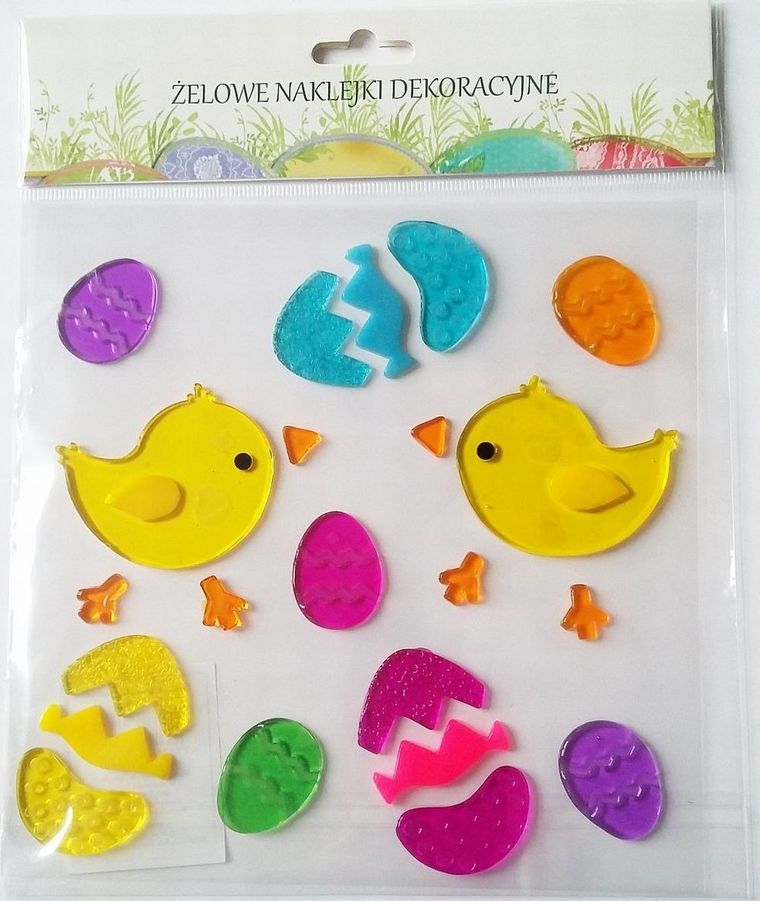 Wielkanoc, naklejki dekoracyjne żelowe