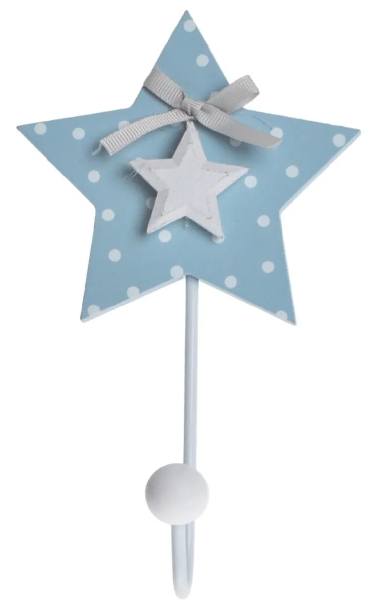 Wieszak błękitny, z gwiazdką, 10-18.5-5 cm