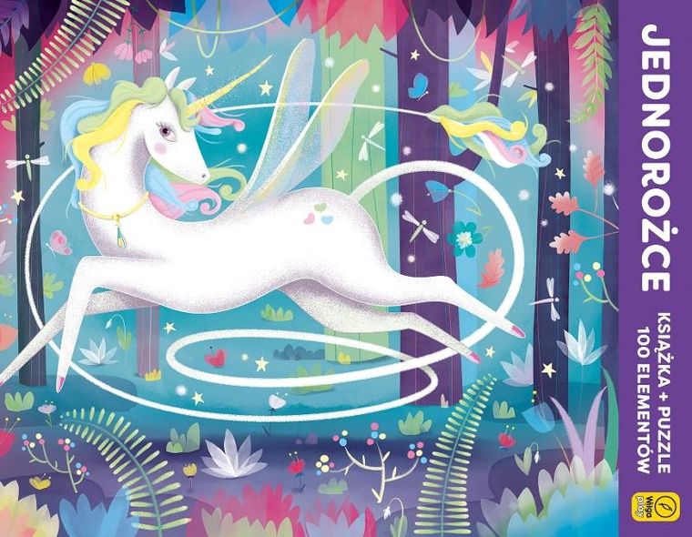 Wilga Play, Jednorożce, książka i puzzle, 100 elementów