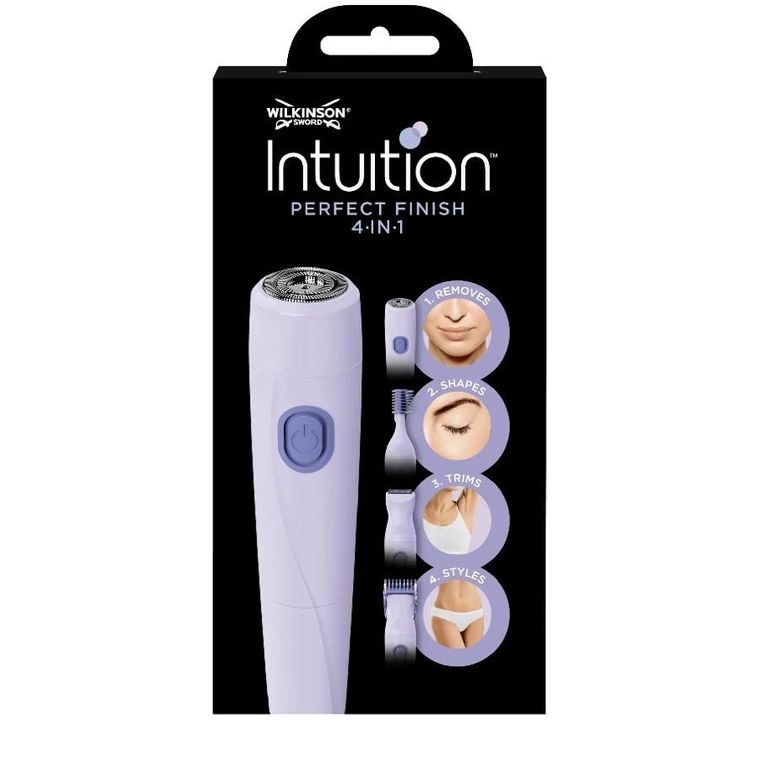 Wilkinson, Intuition 4in1 Perfect Finish, maszynka do golenia twarzy i ciała dla kobiet z czterema wymiennymi nakładkami