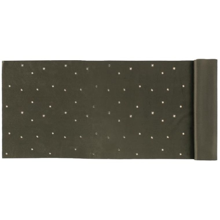 Winteria, bieżnik welurowy, na stół, ze złotymi gwiazdkami, 35-100 cm