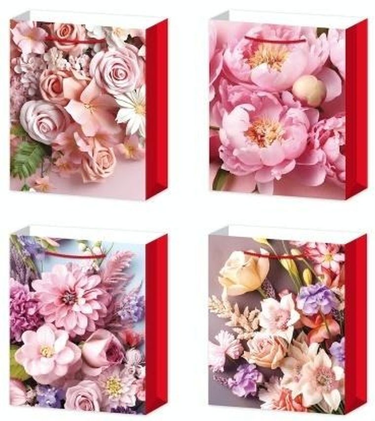 W&K, torebka prezentowa, Kwiaty, L, 1 szt.