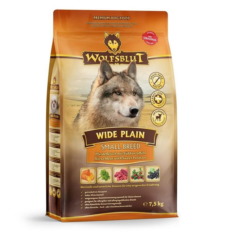 Wolfsblut, Wide Plain Small, sucha karma dla psa, horse/sweet potato, 7,5kg