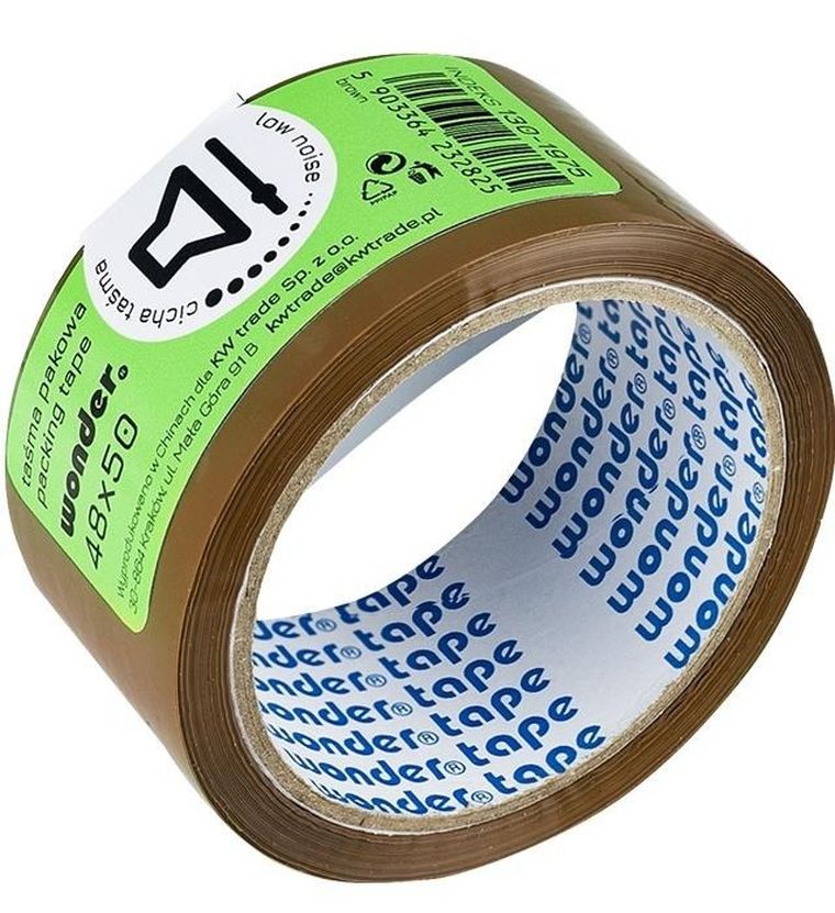 Wonder, taśma pakowa cicha, brązowa, 48-50