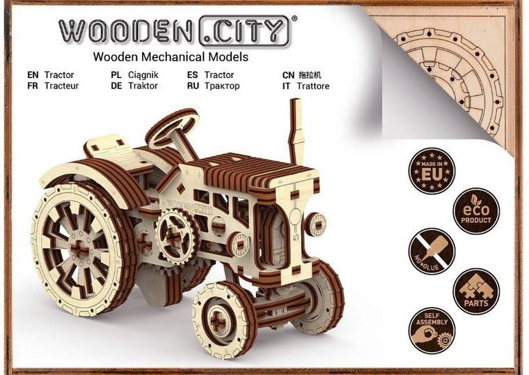 Wooden City, Traktor, drewniane puzzle 3D