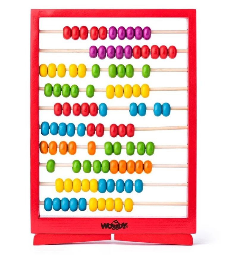 Woody, liczydło drewniane, czerwona ramka