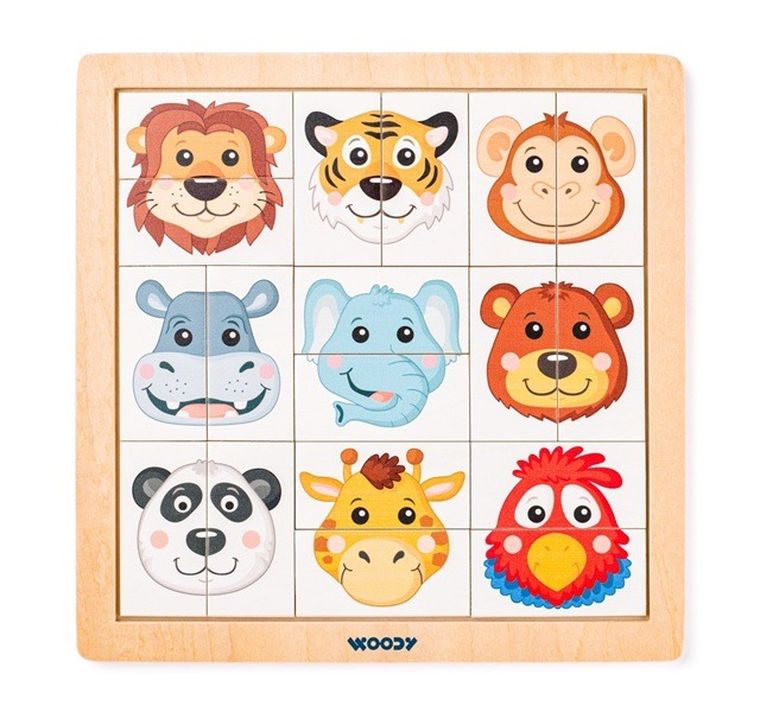 Woodyland, drewniana układanka, zwierzęta egzotyczne