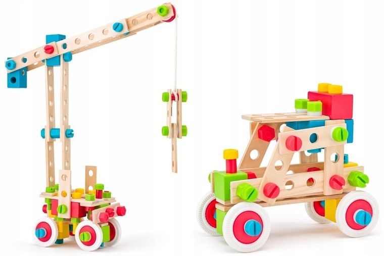 Woodyland, drewniane klocki konstrukcyjne, 140 elementów