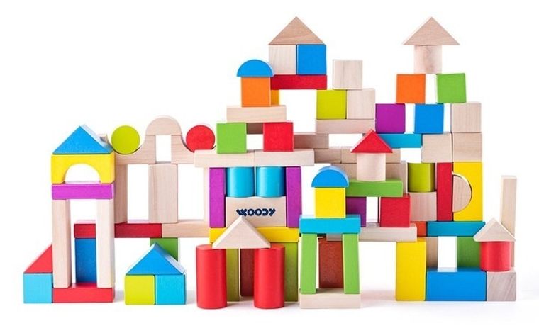Woodyland, klocki drewniane, 100 elementów