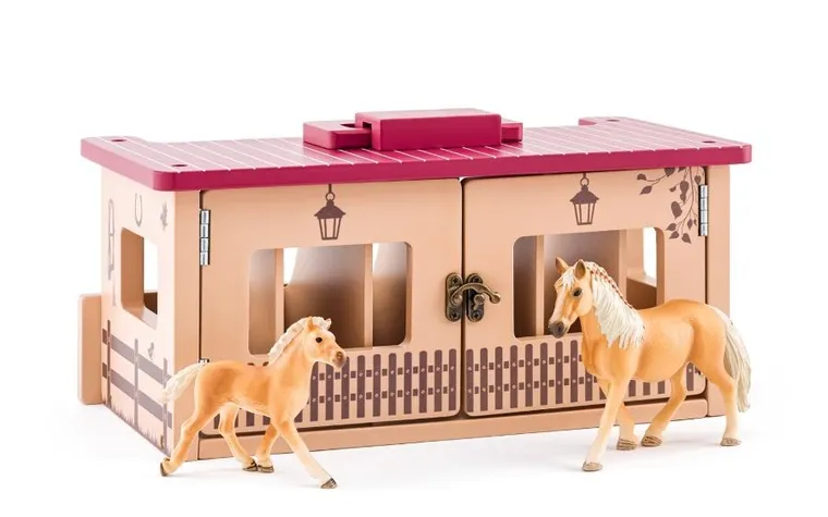 Woodyland, stajnia z końmi, zestaw figurek, 3 elementy