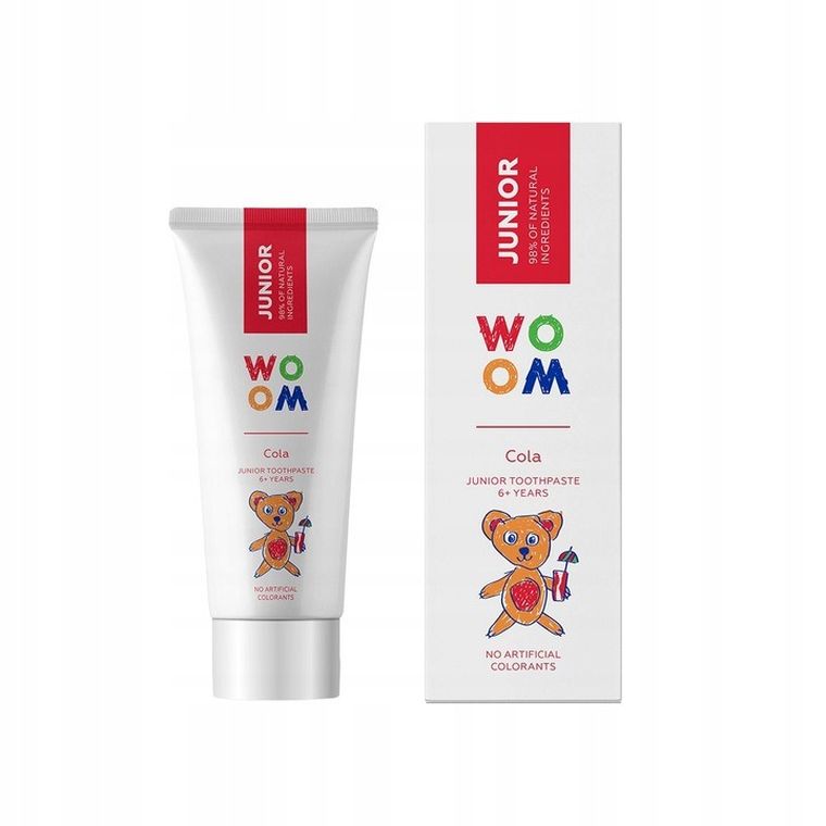 Woom, Junior, naturalna pasta do zębów dla dzieci 6+ lat, Cola, 50 ml