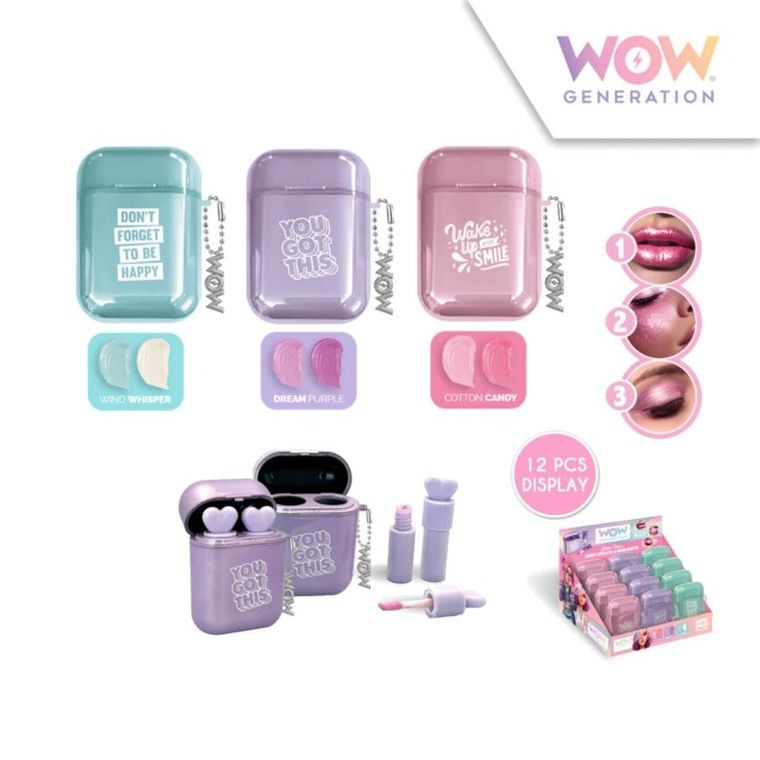 WOW Generation, zestaw brokatowych błyszczyków 3w1