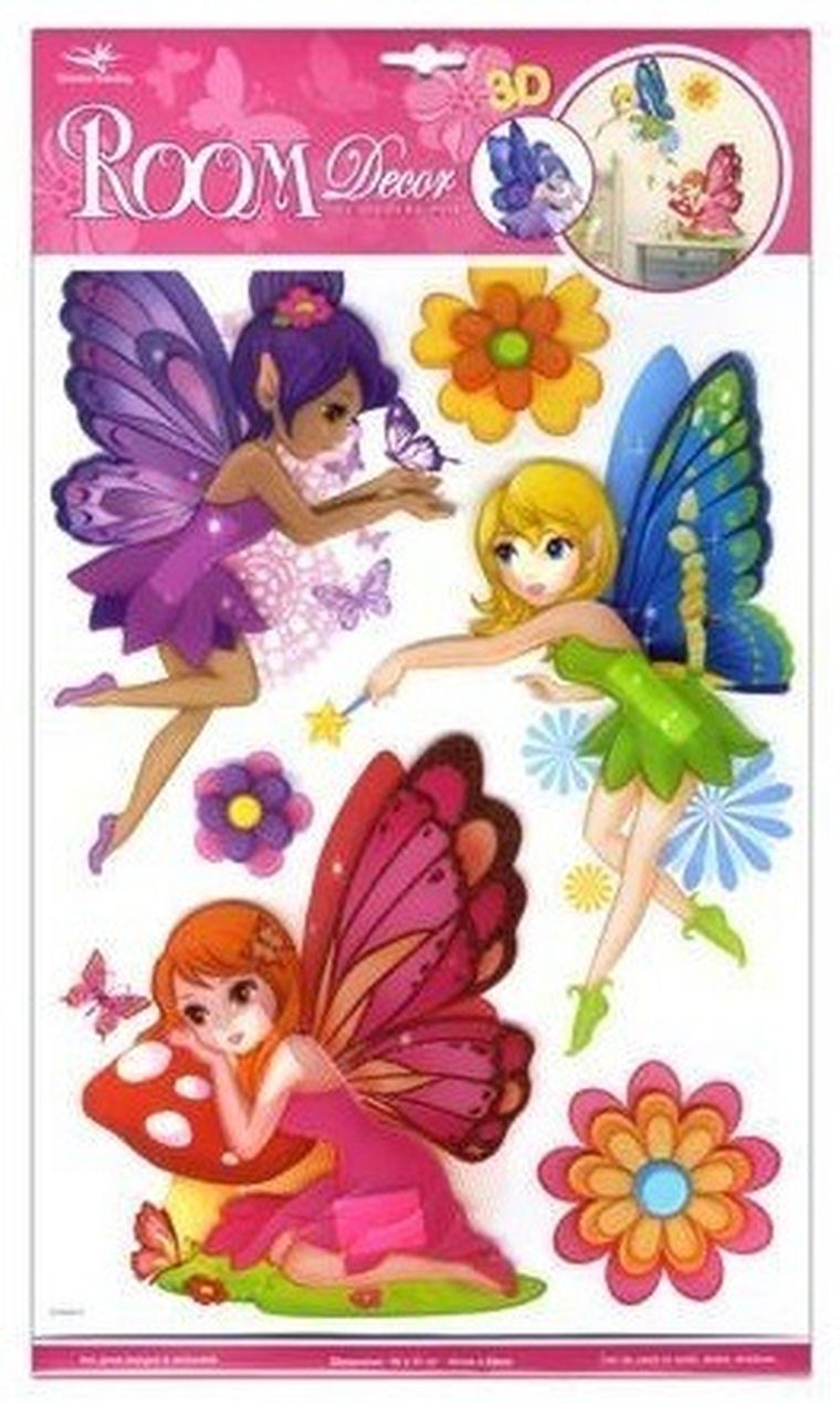 Wróżki, dekoracje ścienne 3D
