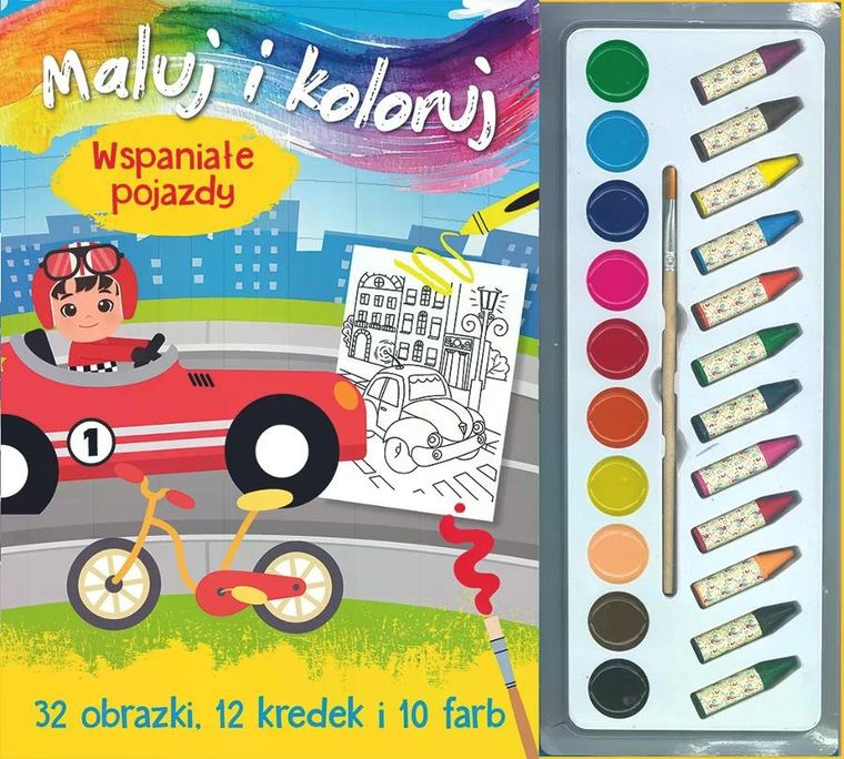 Wspaniałe pojazdy. Maluj i koloruj