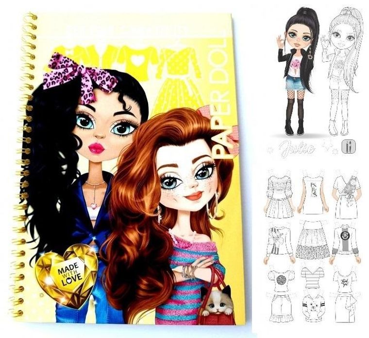 Wycinanki kolorowanki. Lalki. Żółte