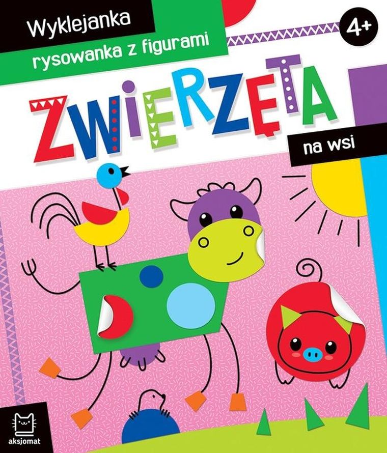 Wyklejanka, Zwierzęta na wsi, rysowanka z figurami