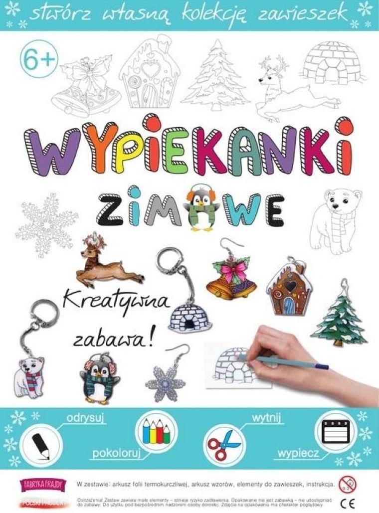 Wypiekanki zimowe, breloki, zawieszki, kolczyki, przypinki