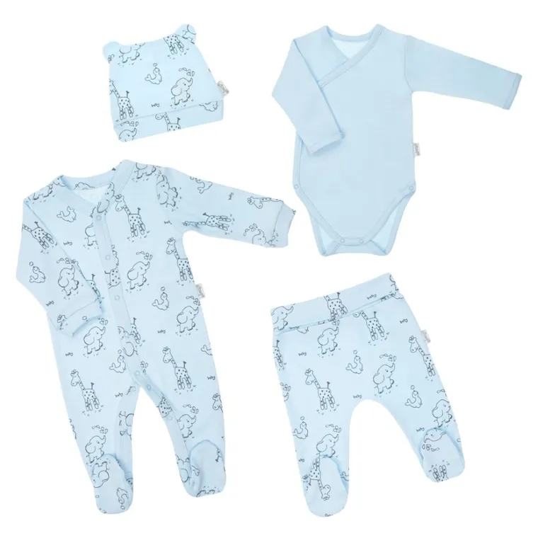 Wyprawka chłopięca, niebieska, 4 elementy, Nicol