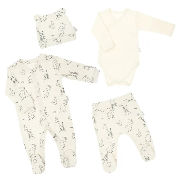 Wyprawka niemowlęca, ecru, 4 elementy, Nicol