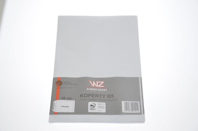 Wz Eurocopert, koperta B5, z paskiem, biała, 25 szt.