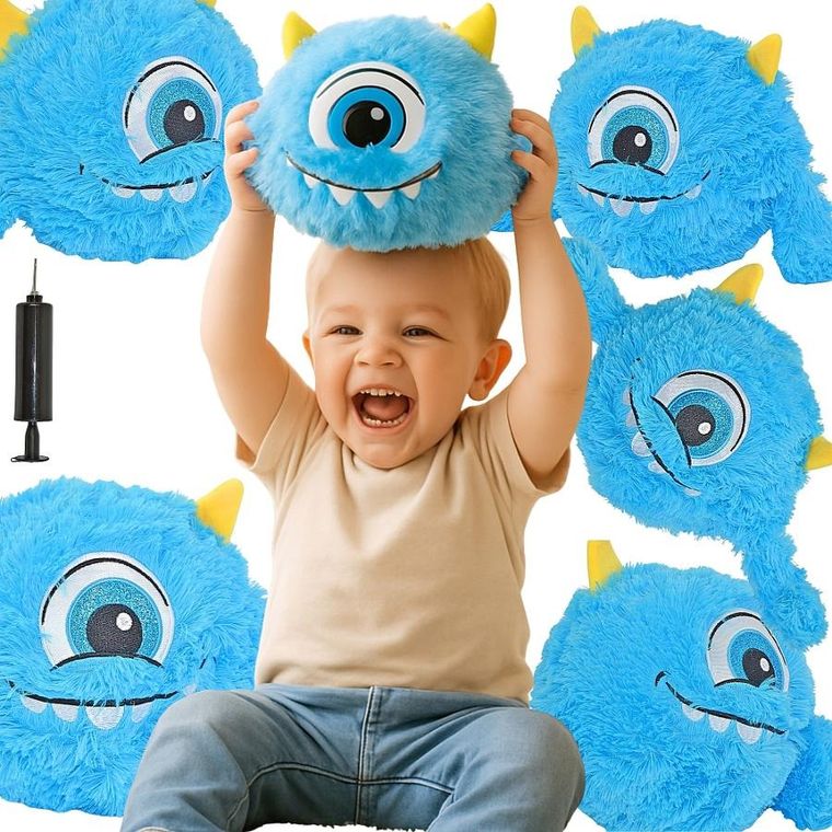 Xqmax, piłka pluszowa emoji z rączkami, niebieska, 23 cm