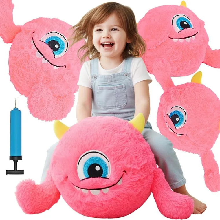 Xqmax, piłka pluszowa emoji z rączkami, różowa, 40 cm