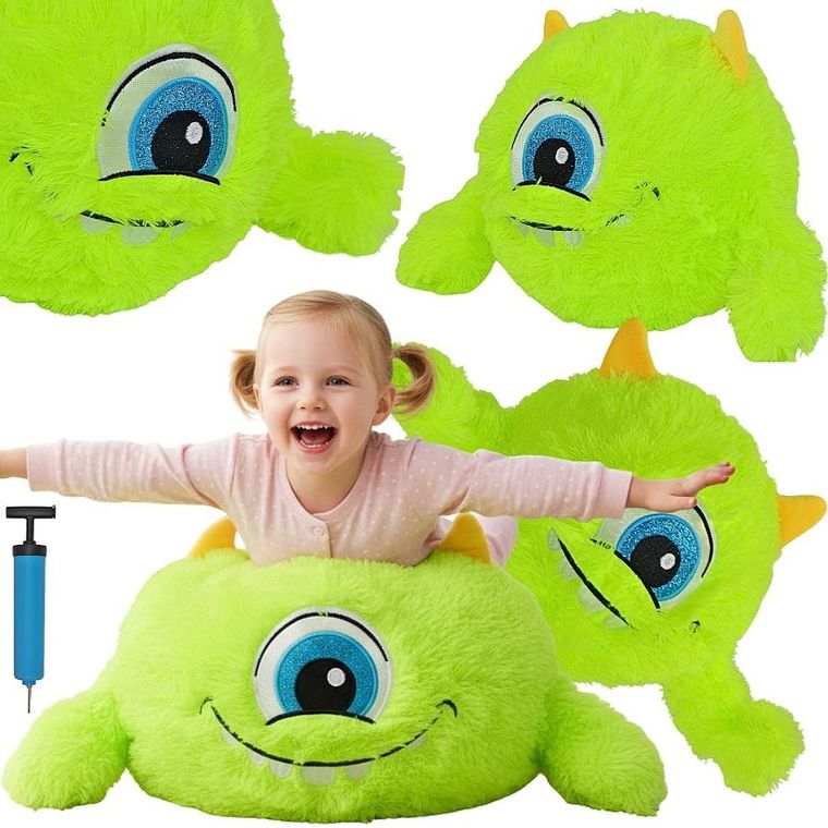 Xqmax, piłka pluszowa emoji z rączkami, zielona, 40 cm