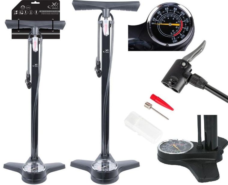 Xqmax Pro, pompka warsztatowo-rowerowa, 160psi (11bar) z manometrem