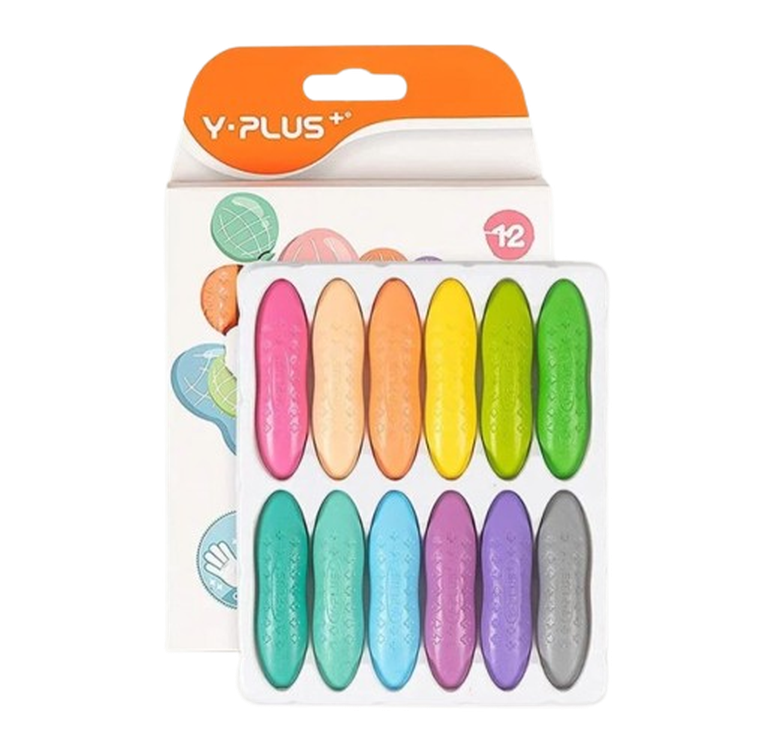 Y-plus, kredki, pastelowe, orzeszki, 12 szt.