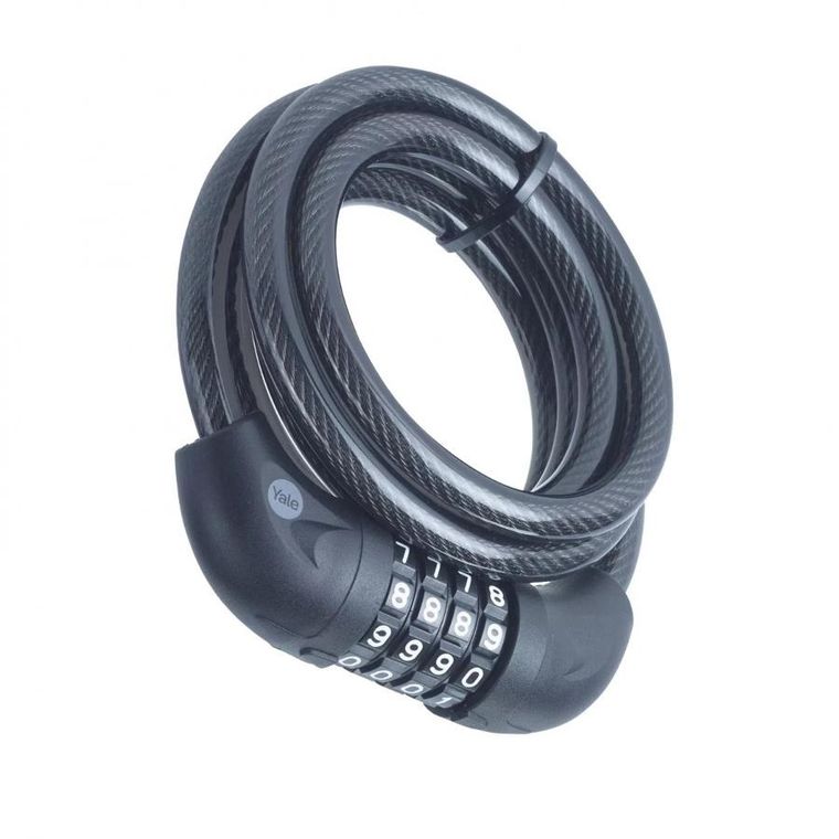 Yale, Essential Security Combination Cable Lock, linka rowerowa stalowa z zamkiem szyfrowym, 10-1800 mm