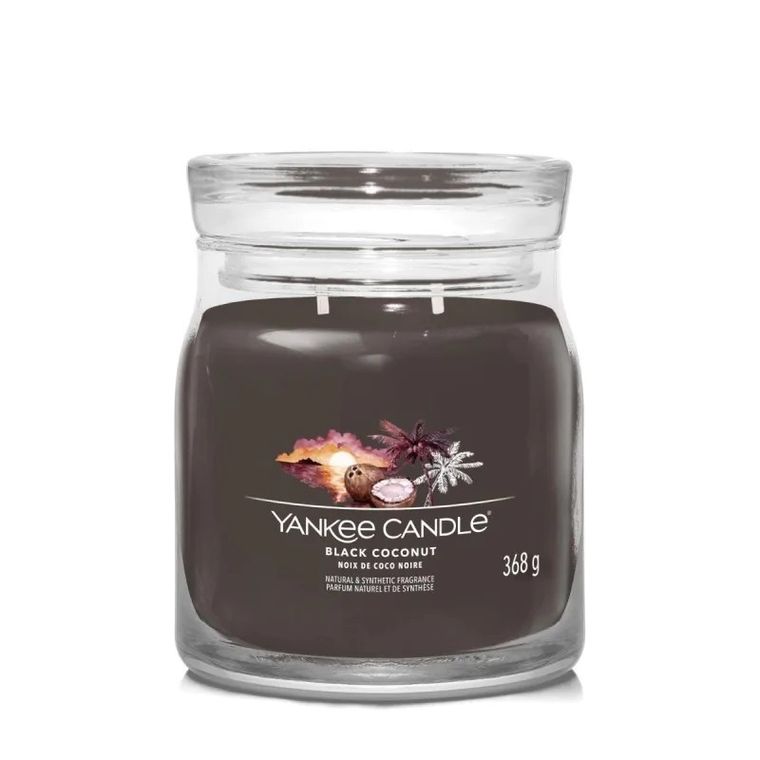Yankee Candle, świeca zapachowa, średni słój, Black Coconut, 368g