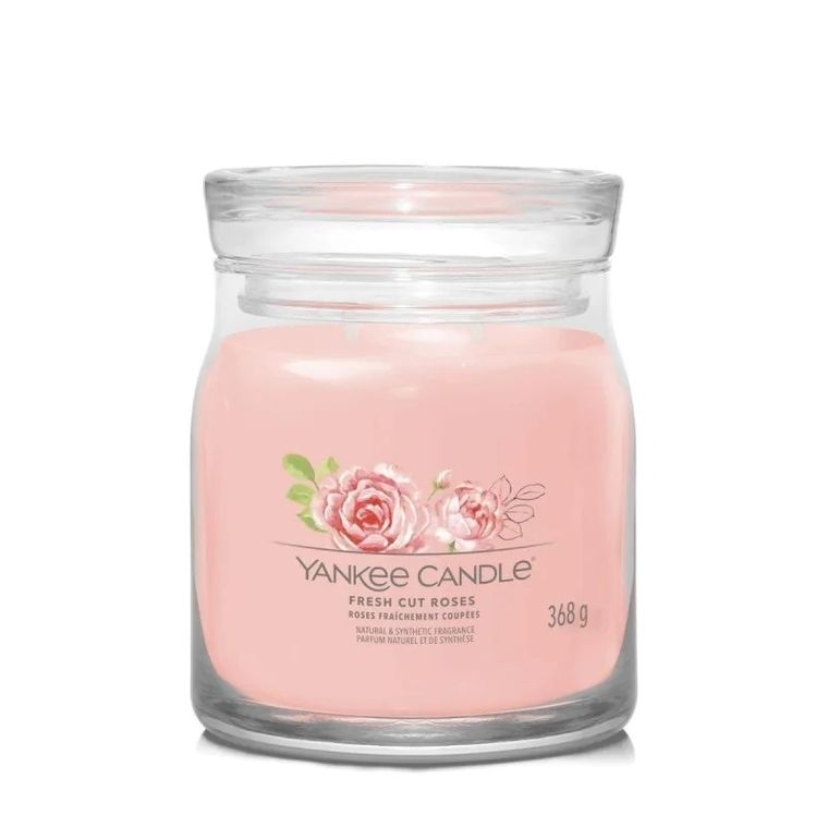 Yankee Candle, świeca zapachowa, średni słój, Fresh Cut Roses, 368g