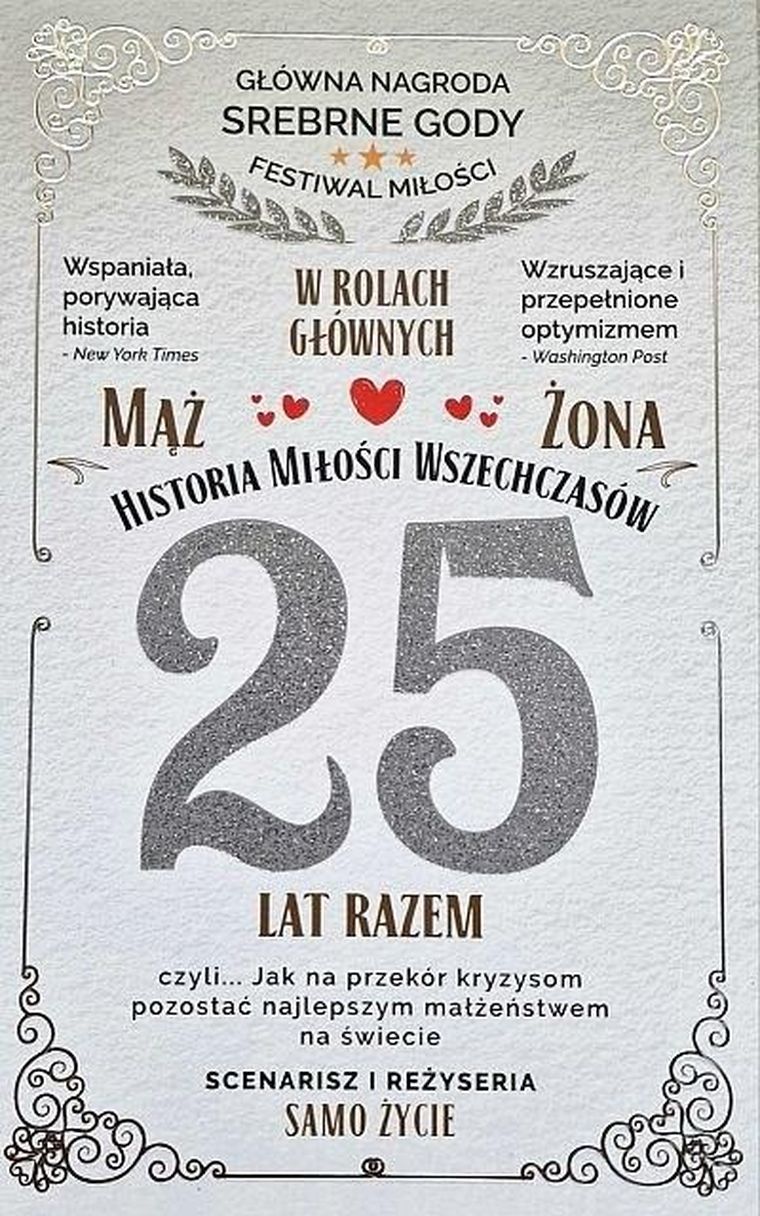 Yeku, karnet, 25 rocznica ślubu, srebrna