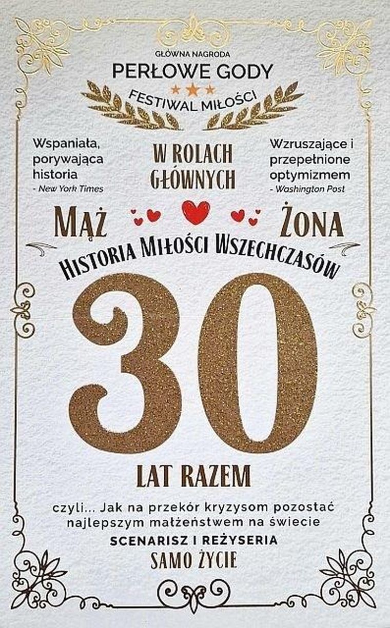 Yeku, karnet, 30 rocznica ślubu, perłowa